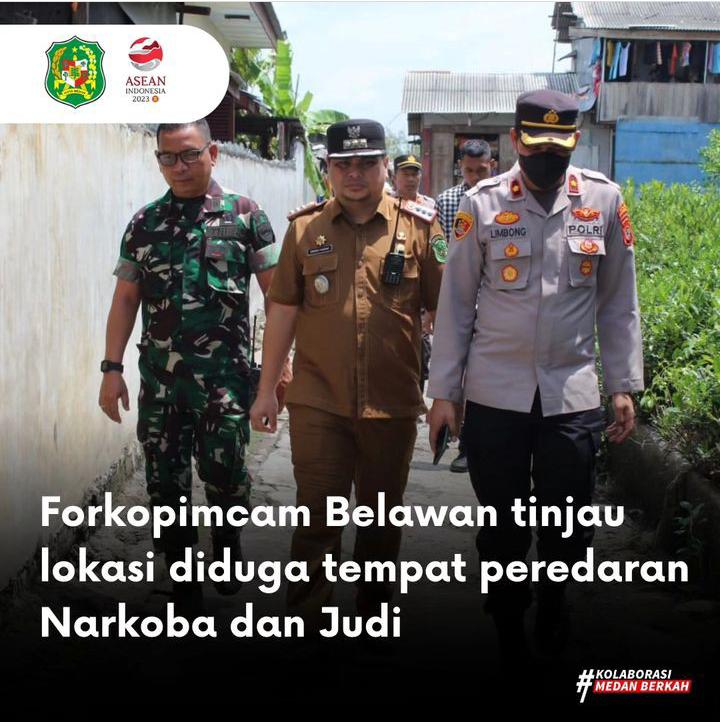 Forkopimcam belawan tinjau lakasi diduga tempat peredaran narkoba dan judi